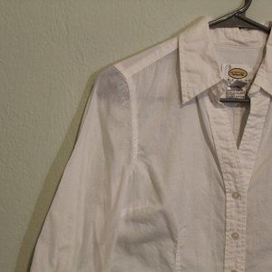 Talbots / 3/4 Sleeve Collared Button-up / White